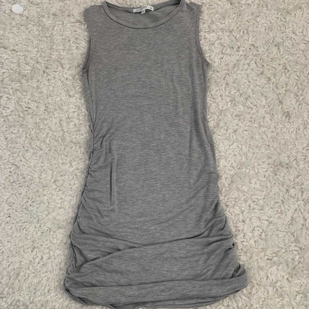 Light Grey Ruched Dress - Picture 2 of 3